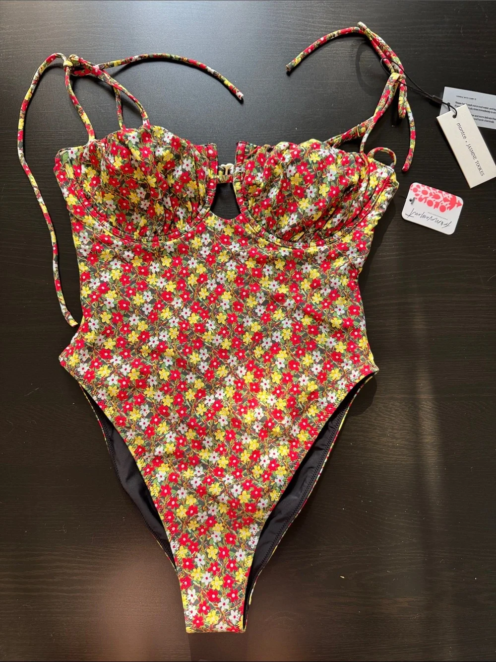 Free People Montce x Jasmine Tookes Sienna Floral Petal Swimsuit Size M - NEW